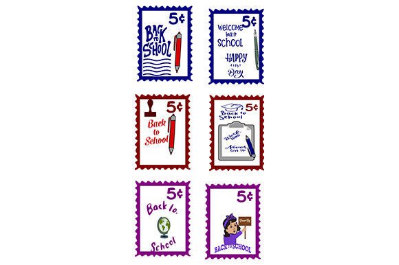 6 Back to School Stamps