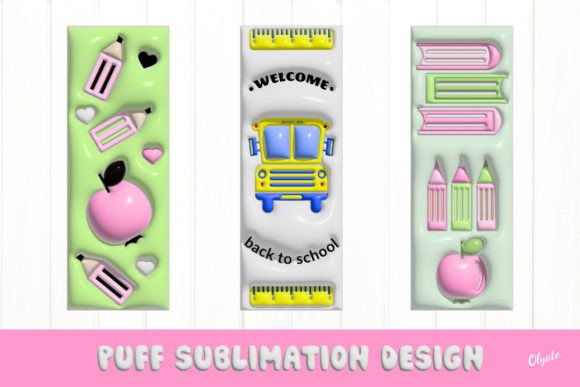 Back to School Bookmarks: 3D Inflated