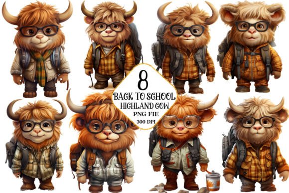 Back to School Highland Cow Clipart: Playful, Practical & Ready for Real Projects