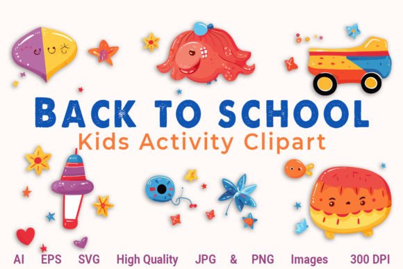 Back to School Kids Clipart Set