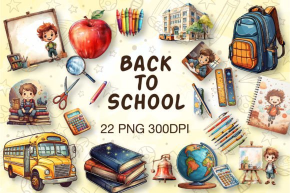 Back to School Sublimation Collection 01: 22 High-Resolution PNGs for Creative Educators & Crafters