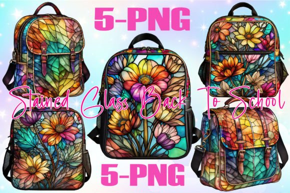 Stained Glass Back to School Clipart