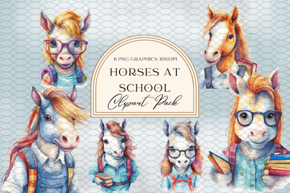 Watercolor Horses Back to School